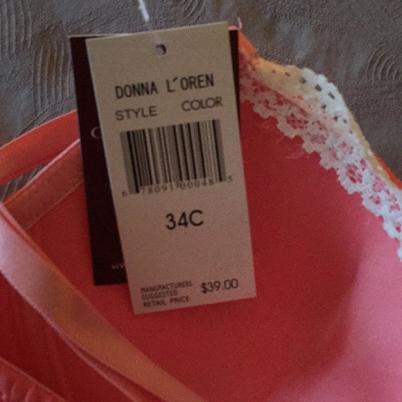NWT coral pink camisole bra size 34C - Picture 3 of 3